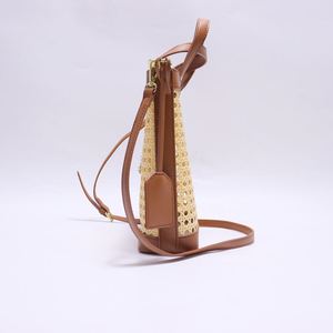 Sac fourre-tout personnalisé en bambou tressé écologique pour femme, idéal pour l'été, la plage, les vacances, avec fermeture éclair, portable, pour voyage, logo DIY Keymay - Product Image 4