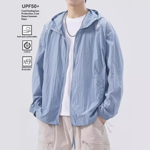 <span class=keywords><strong>Vêtement</strong></span> de protection solaire léger en soie glacée pour <span class=keywords><strong>homme</strong></span>, été, UPF50+, <span class=keywords><strong>anti</strong></span>-<span class=keywords><strong>UV</strong></span>, respirant, à capuche, 100% nylon, coupe ample - Product Image 4