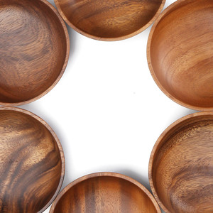 Ensemble de saladiers en bois d'acacia avec cuillère et fourchette, vaisselle écologique pour hôtel, café et thé - Product Image 3