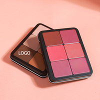 Palette de fards à joues crème 12 couleurs OEM, effet changeant de couleur, haute pigmentation, fini mat, nuances illuminatrices, emballage métallique, multi-usages