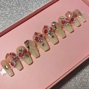 <span class=keywords><strong>Marbre</strong></span> Nail Art <span class=keywords><strong>Faux</strong></span> ongles emballés sur mesure étiquettes privées durables pour l'application au doigt directement du fournisseur d'ongles - Product Image 5