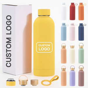 Biểu Tượng Tùy Chỉnh <span class=keywords><strong>500Ml</strong></span> Uống Chai Thép Không Gỉ Đôi Tường Chân Không <span class=keywords><strong>Flask</strong></span> Nhiệt Cao Su Sơn Matte Thể Thao Dưới Nước Chai - Product Image 1