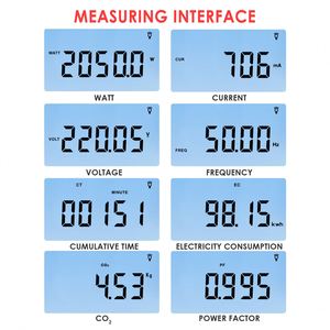 Medidor de Energía Digital, Medidor de Consumo de Energía, Monitor de Voltaje, Corriente, Frecuencia y Uso de Electricidad, Medidor de Potencia Enchufable - Product Image 3