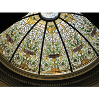 Dôme en vitrail islamique, plafond en vitrail religieux, art de la soudure, dôme en verre décoratif, puits de lumière pour église
