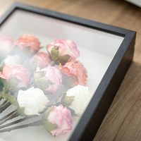 Marco de Fotos Tipo Caja de Sombra, Cajas de Sombra Cuadradas de Madera, Vitrinas con Profundidad de 3cm 5cm, Marcos 3D, Caja Hueca para Fotos, Flores, Medallas