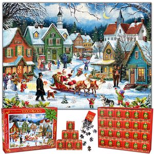 Vente en gros Calendrier de l'Avent de <span class=keywords><strong>Noël</strong></span> personnalisé 24 jours Compte à rebours 1000 pièces Puzzles pour enfants et adultes - Product Image 4