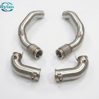 Système d'échappement Rytan en acier inoxydable 304 avec tuyaux droits à commande électronique et collecteur de descente brossé pour BMW M5 F90 4.4T