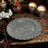 Assiettes de chargeur de 13 pouces pour salle à manger élégante Assiette de chargeur de couleur or pour les fêtes de mariage Assiette de chargeur pour hôtels et banquets