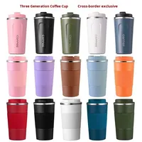 Gobelet isotherme à double paroi personnalisé avec logo 380/510 ml, gobelets à café réutilisables, gobelet à café en acier inoxydable avec couvercle