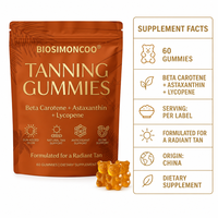 Gummies bronzantes à la bêta-carotène, astaxanthine et lycopène – Soutien antioxydant pour un bronzage naturel – 60 unités