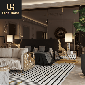 Cabecero negro de diseño italiano de estilo europeo de lujo moderno, marco de cama tamaño queen, dormitorio, camas reales de lujo - Product Image 3