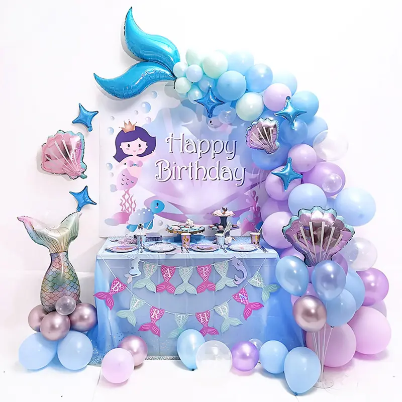 Conjunto de balão de látex sereia, balão de látex para decoração de festa de aniversário casamento, adereços para festa