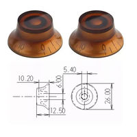 Knob Gitar Kontrol Kecepatan Model Lonceng Plastik Amber, Cocok untuk Gitar Elektrik LP, Suku Cadang Pengganti, Dijual Murah