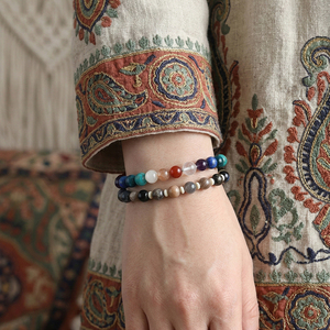 RINNTIN GMB109 Braccialetto Yoga con 7 Chakra in Pietre Naturali, Gioiello Energetico con Perle di Cristallo a Forma di Sfera Classica per Uomini e Donne - Product Image 5