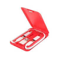 Coffret Cadeau Multifonctionnel 6-en-1 : Câble de Recharge USB, Support Téléphone et Boîte de Rangement pour Cartes de Visite (Compatible iOS & Ordinateur)