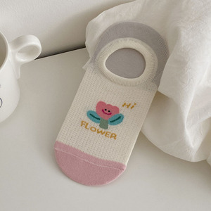 Chaussettes courtes fantaisie pour <span class=keywords><strong>femme</strong></span>, d'été, fines, en maille respirante, tricotées, avec semelle antidérapante en silicone, invisibles, style japonais mignon et ludique - Product Image 6