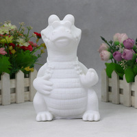 Poupée en vinyle bricolage pour enfants blanc embryon peint alligator tirelire