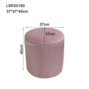 Жилая комната Спальня Мягкий пуф османка современные круглые розовые бархатные табуреты для хранения - Product Image 5