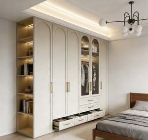 Customized High End Smart Wardrobe Bedroom Furniture Walk in Closet With Bluetooth Speaker and Charging Port - Product Image 4