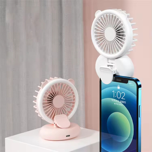 Ventilateur portable à clip, ventilateur pliable lumineux avec anneau lumineux, pour la maison, l'extérieur, les voyages, la voiture, mini ventilateur rechargeable pour téléphone - Product Image 4