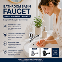 Robinet de lavabo monotrou en alliage de zinc chromé, personnalisable et abordable, pour salle de bain en Asie du Sud-Est