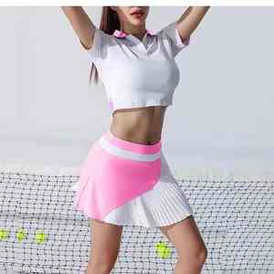 Ensemble de vêtements de sport unisexe pour pickleball, dernier design imprimé, mini-jupe, soutien-gorge de sport, robes, durable, séchage rapide - Product Image 5