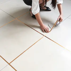 Gold Foil Tape Strip Sticker For Floor Tile Decor Waterproof Wall Gap Sealing Tape Acessórios de cozinha do banheiro