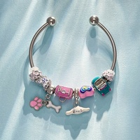 Untuk Perhiasan Tangan Sanrio Kuromi Gelang Fashion Unisex Aksesoris Hadiah dari Paduan Seng