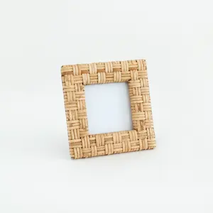 Cadres photo décoratifs en rotin tressé, cadre photo simple pour la décoration de table - Product Image 6