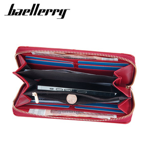 กระเป๋าสตางค์ใบยาวสำหรับผู้หญิงแบรนด์ Baellerry ทำจากหนัง PU ความจุเยอะ พร้อมสายคล้องตกแต่ง สีแดง - Product Image 2