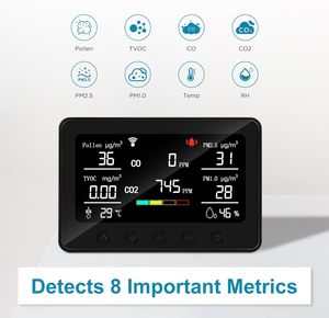 10 trong 1 thông minh tuya wifi chất lượng không khí Màn hình IOT điều khiển CO2 Detector co Màn hình phấn hoa PM2.5 HVAC hệ thống nhà thông minh RS485 - Product Image 4