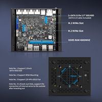 Mini PC CWWK N150 con 4 puertos LAN i226-V de 2.5GbE, 2xHD+DP+Type-C, pantalla 4K, OPNsense, DDR5, sin ventilador, dispositivo de firewall.