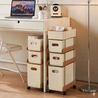Étagère mobile Bibliothèque roulante Étagère de rangement pour livres Classeur mobile Organisateur Chariot avec roues pour étude à domicile