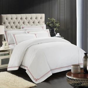 De alta calidad <span class=keywords><strong>blanco</strong></span> liso de poliéster de algodón hotel barato al por mayor de colchas para camas de hotel - Product Image 4
