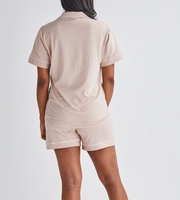 Kaus menyusui berkancing celana katun untuk wanita hamil Modal bambu pakaian santai Set OEM Set piyama menyusui Set