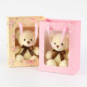 Hot cao cấp cảm giác cửa sổ trong suốt ngày Valentine ngày giáng sinh bao bì Túi Quà Tặng kỳ nghỉ Búp bê gấu Túi Quà Tặng - Product Image 3
