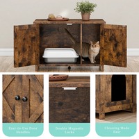 Meuble pour litière pour chat moderne, double porte et contrôle des odeurs, armoire pour litière pour chat cachée, table d'appoint pour chats d'intérieur