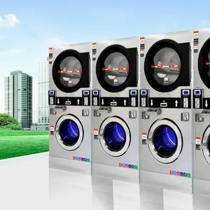 12 Kg 16 Kg 22 Kg Laundromat Commercial Laundry Equipment Coin Operated Stacked Washing Machines And Dryers