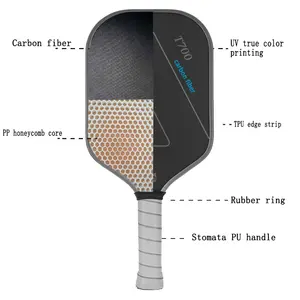 Pickle Rackets 14mm 5.25 handle Carbon Fiber Thermoform unibody power Pickleball Paddle