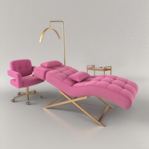 Chaise combinée <span class=keywords><strong>SUNKIN</strong></span> à succès pour le soin du visage, des sourcils, lit de beauté en PVC, moderne, personnalisable, emballage en cuir, table de massage en gros - Product Image 4