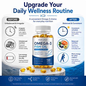 Complément Alimentaire Quotidien Bien-être Nutritionnel : Gélules d'Huile de Poisson Oméga-3 Formule Marine EPA DHA de Qualité OEM ODM Marque Privée - Product Image 3