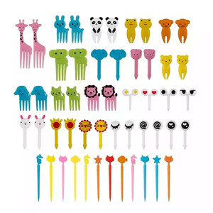 Y5535 Cheap price fun Bento Box Picks Food Toothpicks Plastic Fruit Fork Sets Kids Fruit Picks