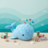 Coussin à épingles en forme de baleine mignon avec épingles à tête de papillon pour la couture et l'artisanat