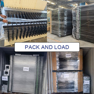 Metalen Zwarte Beveiliging 6x8ft Stalen Houten Hek Speer Hek Panelen Buiten Tuin Gegalvaniseerd Smeedijzeren Stalen Hek Panelen - Product Image 6