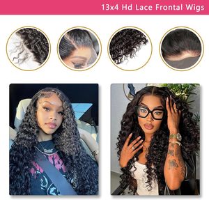 Da <span class=keywords><strong>donna</strong></span> 14 pollici Jerry ricce Wave 13X4 pizzo frontale a 150% densità vera capelli umani parrucca colore naturale 13X4 HD capelli vergini - Product Image 4