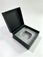 Boîte cadeau en carton noir personnalisable haut de gamme, écologique, en matériaux recyclés, recyclable