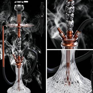 Cachimba color cobre con diseño de calavera, juego de pipa de vidrio con base transparente para lounge, bar o fiesta - Product Image 4