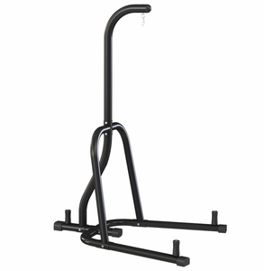 Sac de frappe lourd avec cadre en acier et support de sac de vitesse avec 3 chevilles de plaque pour le kickboxing et l'entraînement d'arts martiaux mixtes, noir - Product Image 2