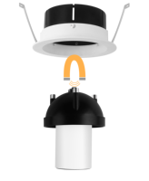 Spot encastré moderne anti-éblouissement orientable à 360°, indice de protection IP44 pour LED Ra95 CRI, garantie 5 ans