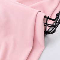 Tissu tricoté extensible respirant en polyester/spandex teint rose, poids moyen, personnalisable pour les vêtements et articles ménagers pour filles, largement utilisé